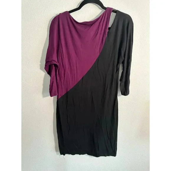 Trina Turk Lola Colorblock Purple and Black Cut out Dress 4 - Picture 6 of 10